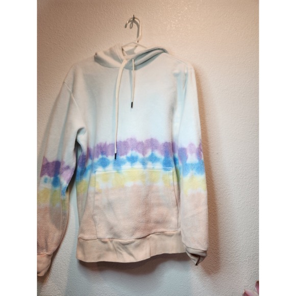 Feat Tie Dye Hoodie‎ Pullover Pastel Cozy Comfy Sweatshirt Women's Size S - Picture 1 of 7